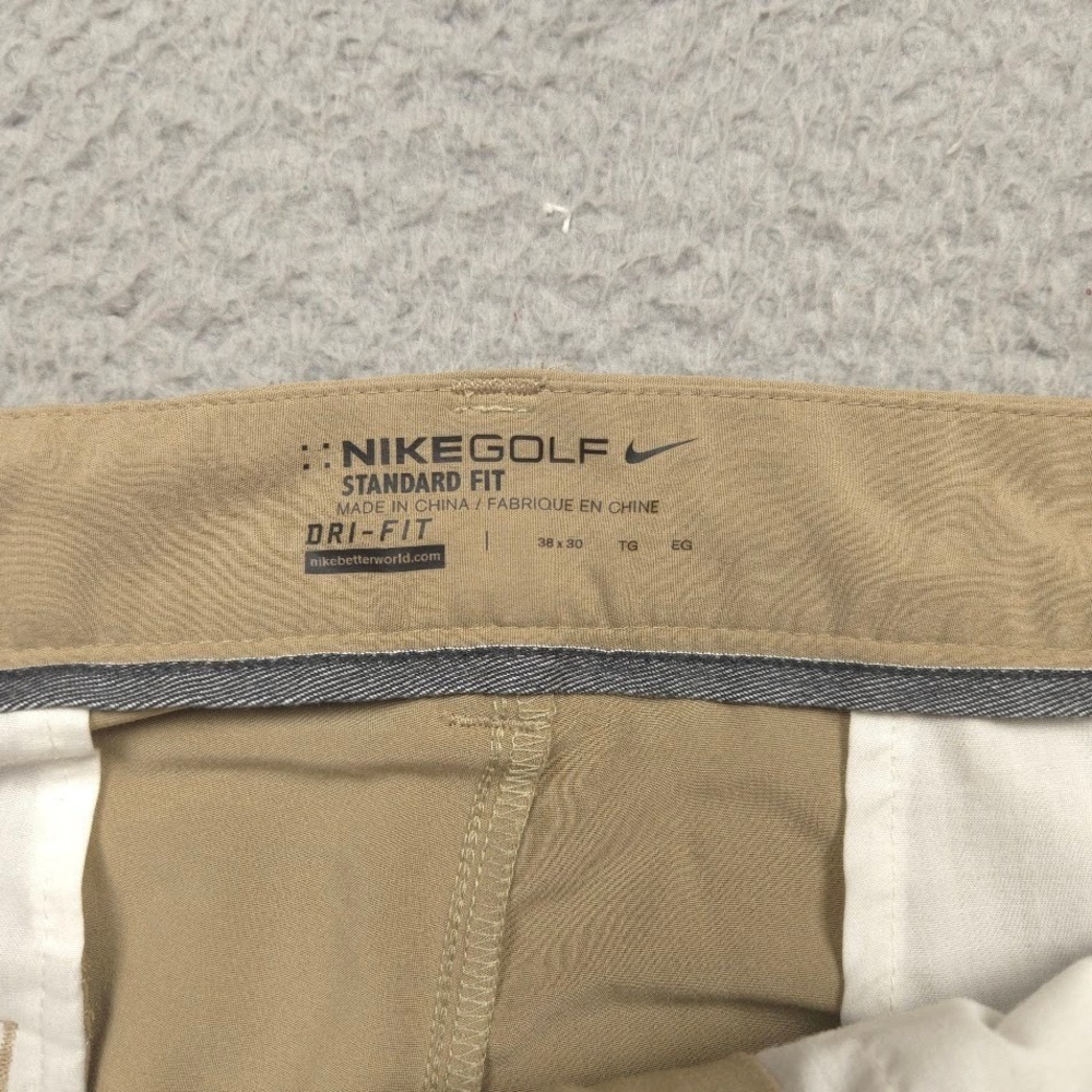 Nike Golf Mens Dri-FIT Standard Fit Pants 38x30 (Fit 40x30) Beige Khaki Stretch - Picture 8 of 13
